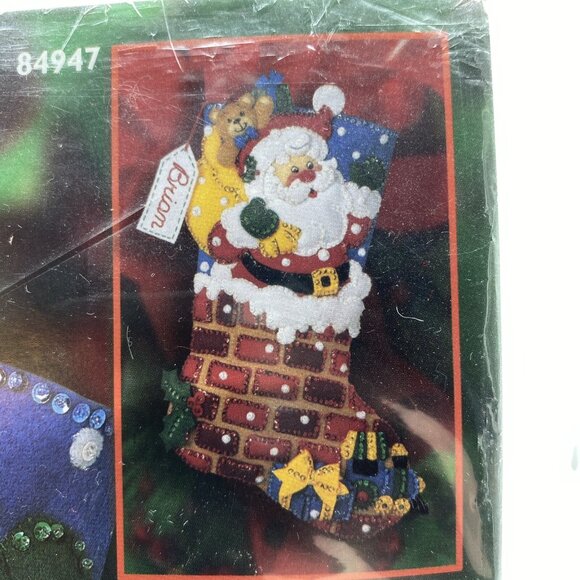 Plaid Bucilla Felt Stocking Down The Chimney 84947 Maria Stanziani Christmas - Picture 10 of 10